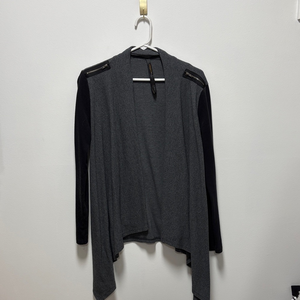 Renee C. Gray and Black Cardigan